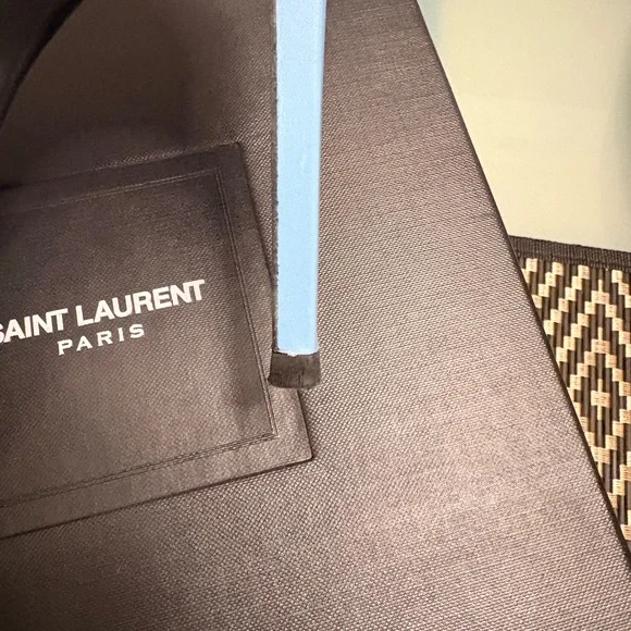 ❌❌ SOLD!! Saint Laurent Sky Blue Cap Toe Black Heels (Sz 38.5) - Picture 4 of 8